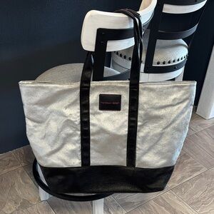 Victoria's Secret Shimmering Silver and Black Tote